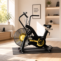 Vélo d'air commercial haut de gamme avec console numérique pour suivre la vitesse, le temps, les calories et la fréquence cardiaque, résistance du ventilateur, pour utilisation en salle de sport