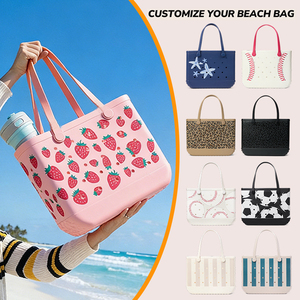 Sac de plage personnalisé avec logo, vente chaude, sac de plage en silicone populaire, grand, lavable, durable, sac en EVA, sac de plage en silicone - Product Image 5