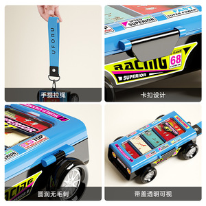 Boîte de rangement pour cartes de cigarettes, organisateur transparent à double couche, anti-poussière, voiture jouet mobile, jouet créatif pour enfants - Product Image 5