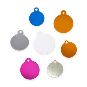 Berbentuk Bulat Personalisasi Portabel Sisi Ganda Tag Anjing Kosong Tag Kerah Hewan Peliharaan - Product Image 2