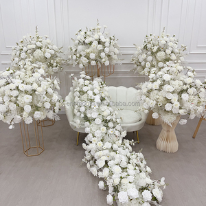 SMOOTH Artificial Pink Purple Silk <span class=keywords><strong>Rose</strong></span> Ball Floral Runner Centros DE MESA DE BODA Kissing Ball para decoración de eventos de boda - Product Image 3