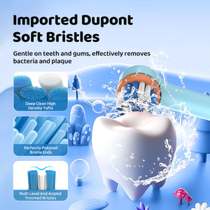 Brosse à dents électrique légère pour enfants, fonctionnant sur piles, avec logo personnalisé, vibration oscillante, brosse à dents sonique extra douce - Product Image 5