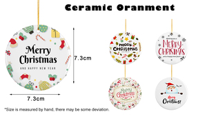 Topjlh Keramische Ornamenten Sublimatie Blanks Custom Print Opknoping Decor Kerstboom Huis Tuin Feestjes Vakantie Geschenken - Product Image 4