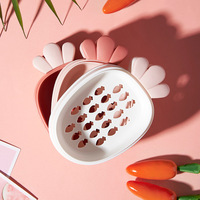 Boîte à savon nordique en forme de carotte avec couvercle Design de drainage double couche rose blanc vert
