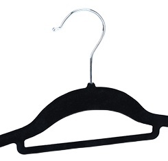 Cintre en velours noir bon marché direct d'usine conception de flocage antidérapante pour vêtements garde-robe hôtels boutiques garages - Product Image 3