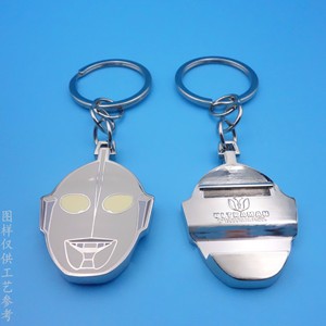 Ultraman Mask Metal <b>Keychain</b> Bright Nickel Enameled Zinc Alloy Pendant For Kids <b>Anime</b> Toy Gift - Product Image 3