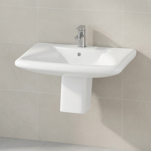 Vasque en céramique Vistaar Lotus à demi-pied pour salle de bain et cuisine, lavabo rond en porcelaine, articles sanitaires - Product Image 4
