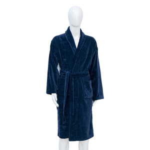 Peignoir en coton pour adultes, épais, long, chaud, automne-hiver, couleur personnalisable - Product Image 3