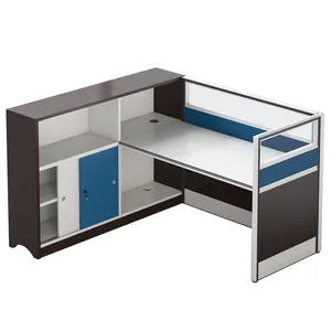 Modern Furniture Board Desktop Computer 4 Person Office Desk 4 Seater Workstation