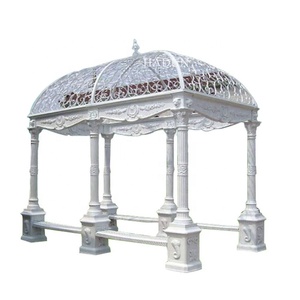 Ngoài Trời Trang Trí Sân Vườn Sang Trọng Kim Loại Pavilion Antique Hình Chữ Nhật Gang <span class=keywords><strong>Gazebo</strong></span> Để Bán - Product Image 1