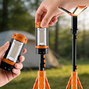 Lampe de camping LED rechargeable solaire la plus vendue, portable, étanche, trépied en aluminium pliable pour le travail d'urgence en extérieur - Product Image 2