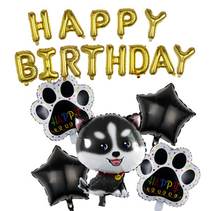 Lot de 18 ballons en forme d'os, de patte et de chien Husky Kirky pour la décoration de fête d'anniversaire - Product Image 2