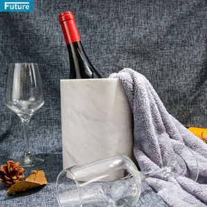 Doğal taş mermer varil tasarım kırmızı mermer şarap soğutucu buz kovası beyaz mermer şarap soğutucu - Product Image 6