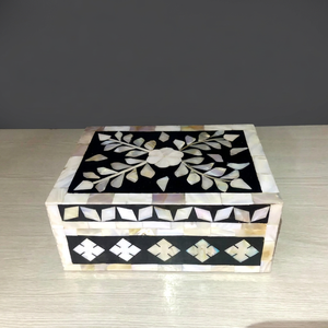 Boîte à bijoux rectangulaire de luxe en nacre, faite à la main, tendance moderne et élégante, organisateur de rangement, exportation mondiale Uttar - Product Image 1