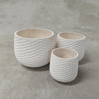 Grand pot en fibre de verre épaissi, écologique, pour usage domestique, extérieur/intérieur, style luxe léger, de grande taille