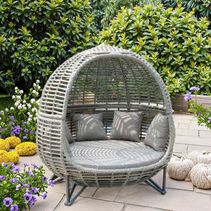 Fauteuil <span class=keywords><strong>suspendu</strong></span> d'extérieur de style moderne, canapé-lit, en rotin PE, coussins inclus, résistant aux UV, pour cour, parc, hôtel, salle à manger, villa - Product Image 6