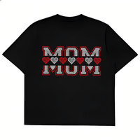 Dernier design de transfert thermique personnalisé en strass « Mom Love » pour T-shirts