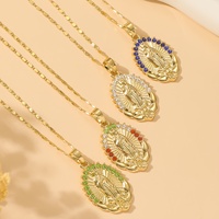 Ensemble de pendentifs vintage Vierge de Guadalupe, bijoux religieux en métal coloré pour femmes