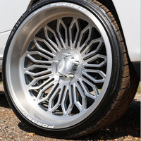 Jantes forgées sur mesure polies Super Single 22X10 26X14 28X14 30X14 avec enjoliveur central flottant 8X165.1 8X170 pour GMC Sierra 2500