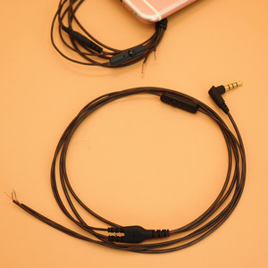 Us Standard Audio <b>Cable</b> With Mic 3.5mm <b>Trrs</b> Jack Translucent Black Diy Headphone <b>Cable</b> Assembly For Earphones - Product Image 2