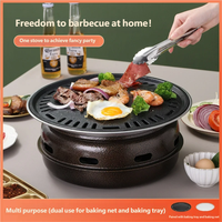 Four à barbecue au charbon de bois portable multifonctionnel d'extérieur, nouvelle version épaissie, finition brossée/satinée, pour usage commercial