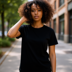 T-shirt basique à col rond pour femme, 100% coton, 180 GSM, respirant, manches courtes, coupe classique, vêtements décontractés, taille XS - Product Image 2