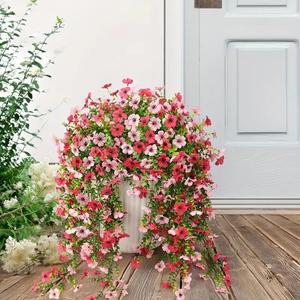 Guirlande murale de fleurs artificielles Enyi, 76 cm, en plastique et soie, bouquet d'eucalyptus violet, décoration pour cour, intérieur et extérieur - Product Image 2