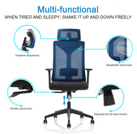 Chaise de bureau ergonomique pivotante noire moderne de haute qualité, certifiée EN1335-2, pour réception et télétravail – Offre promotionnelle