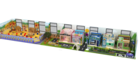 Ensemble de jeu d'imitation commercial pour enfants, avec scènes de ville, ferme, école maternelle, centre commercial, en alliage/métal
