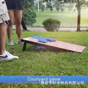 Tablero de madera maciza para deportes al aire libre con sacos de arena, tablero portátil para juegos entre padres e hijos, tablero de madera para el juego del corn hole. - Product Image 3