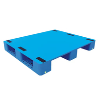 Palet de Plástico Euro de 4 Vías, Plataforma Sólida de HDPE con 3 Patines Deslizantes y 3 Tipos de Patas, Cumple con las Normas de la Industria Alimentaria