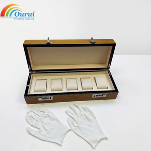Caja de Madera Rectangular Ecológica de Alto Brillo con Terciopelo para Almohadas, con 5 Ranuras, para Exhibición de Colección y Regalo de Relojes - ¡Gran Oferta! - Product Image 5