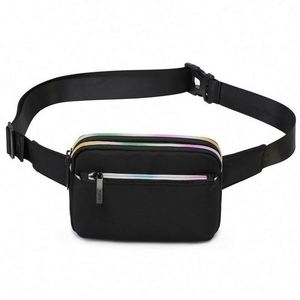 Riñonera cruzada de nailon al por mayor, mini bolso deportivo para el pecho, bolsa para teléfono, riñonera con cremallera personalizada para mujer - Product Image 5