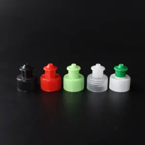 Tappo di bottiglia a vite con tappo Push Pull in plastica da 28mm