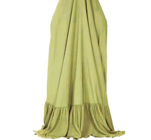 Stile classico colore puro Nida ampio formato plissettato pulsante O collo con manica Eid Abaja Jilbab per predare - Product Image 3