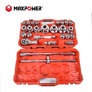 Maxpower 26 chiếc 3/4 ''1" Dr. Có thể điều chỉnh mô-men xoắn Ratchet Cr-Mo SAE chuyên nghiệp ổ cắm Bộ - Product Image 6