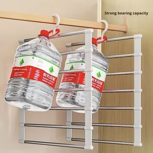 Multifunctional Stainless Steel Luxury Folding Pants Rack <strong>Ladder</strong> Hanger 5/7-Layer No-Trace Storage <strong>Hooks</strong> - Product Image 3