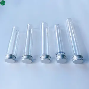 24*109 mm 25*140 mm 25*157 mm 27 *190mm clear round flat bottom plastic test tube for Seed