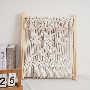 Nordic Style Cotton Rope Woven Magazine Rack Storage <b>Shelf</b> <b>Desktop</b> Book Holder Foldable Home Decor Photo Prop - Product Image 4