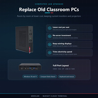 Mini PC Intel Core i3 économique, terminal cloud, système d'enseignement en laboratoire linguistique pour salle de classe scolaire, aucun serveur requis