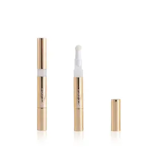 Special design 2ml metallic gold cosmetic twist pen for nail cuticle oil/concealer/lip plumper / eye care cream/teeth whitening
