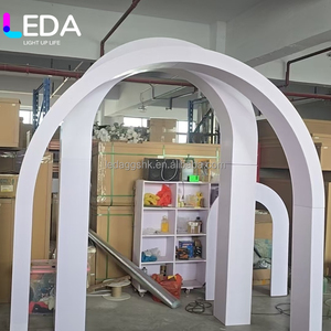 LEDA Factory Price Wedding Stage <b>Backdrop</b> 3D Pvc White Arch <b>Stand</b> For Aisle Decoration - Product Image 6