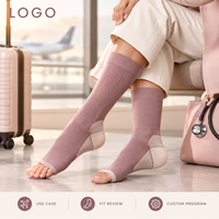 Chaussettes de compression blanches à bout ouvert, pour le sport, à compression graduée pour le mollet, OEM, marque privée, échantillonnage en vrac, emballage