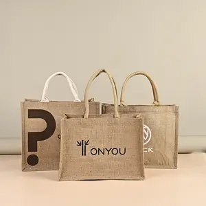 High Quality Custom Comfortable Soft Durable Cotton Handle Casual Jute Beach Bag