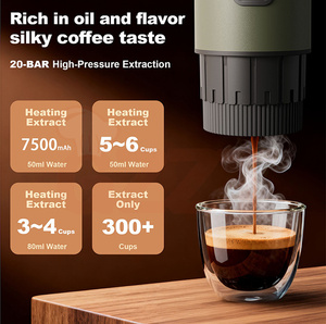 Machine à café expresso automatique portable <span class=keywords><strong>italienne</strong></span> 3 en 1 avec batterie 7500 mAh pour voiture, bureau, camping et utilisation en extérieur - Product Image 4