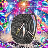 Câble audio (30m) [Coque en cuivre Son Hi-Fi] 3,5 mm mâle-mâle tressé pour écouteurs, enceintes stéréo maison/voiture