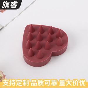 Silicone Scalp Massage Brush Claret Color For Wet And Dry Use Hair Care Device - Product Image 4