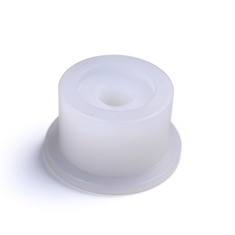 Custom PTFE Counterbore Flange Sleeve CNC Turned Engineering Plastic ...
