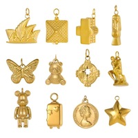 Collier pendentif Olivia Fashion Anime Game Vintage pour enfants en acier inoxydable plaqué or 18 carats, motif tête de mort et ours de basket tendance