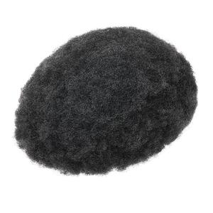 Pelucas de Encaje Completo con Rizo <span class=keywords><strong>Afro</strong></span> para Hombres Negros Unidades de Reemplazo Capilar para Hombres Afroamericanos - Product Image 3